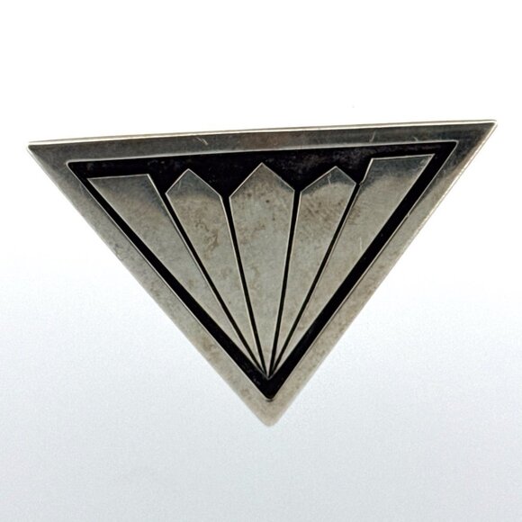 Estate Sterling Silver 925 E.M. Shimoda Modernist Geometric Triangle Brooch Pin - Picture 1 of 8